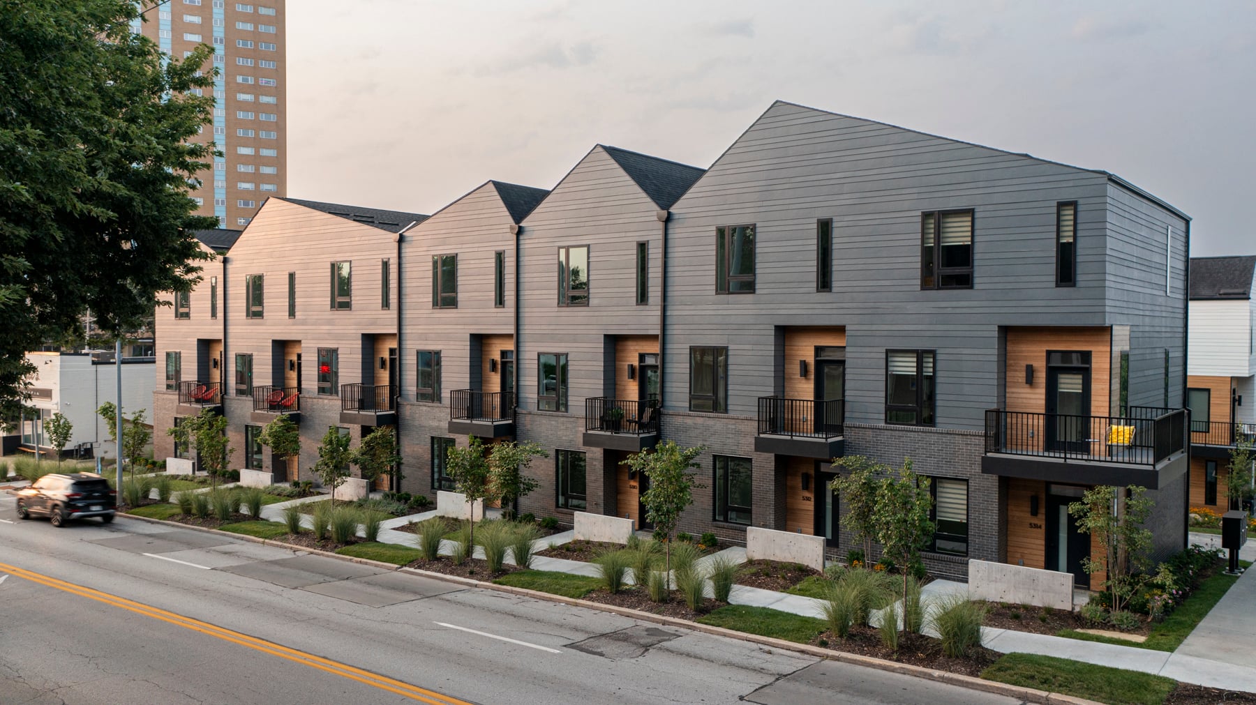 Modern townhomes development